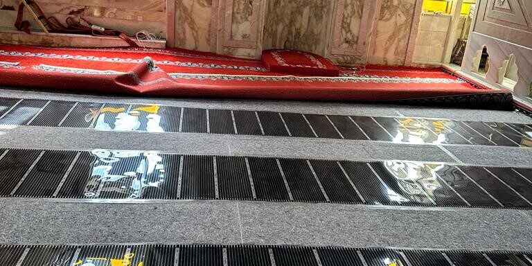 heating-systems-107 Carbon films cut along the cutting lines and laid out