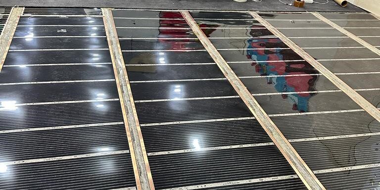 Carbon film heater laid on the floor