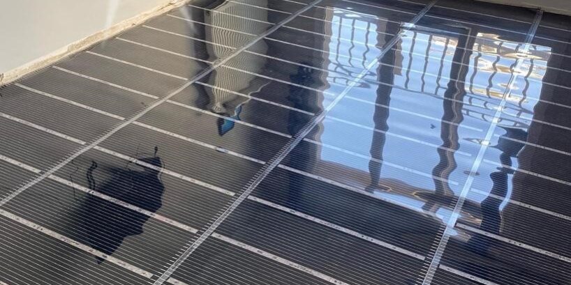 Carbon film heater for caravan and tiny house floors